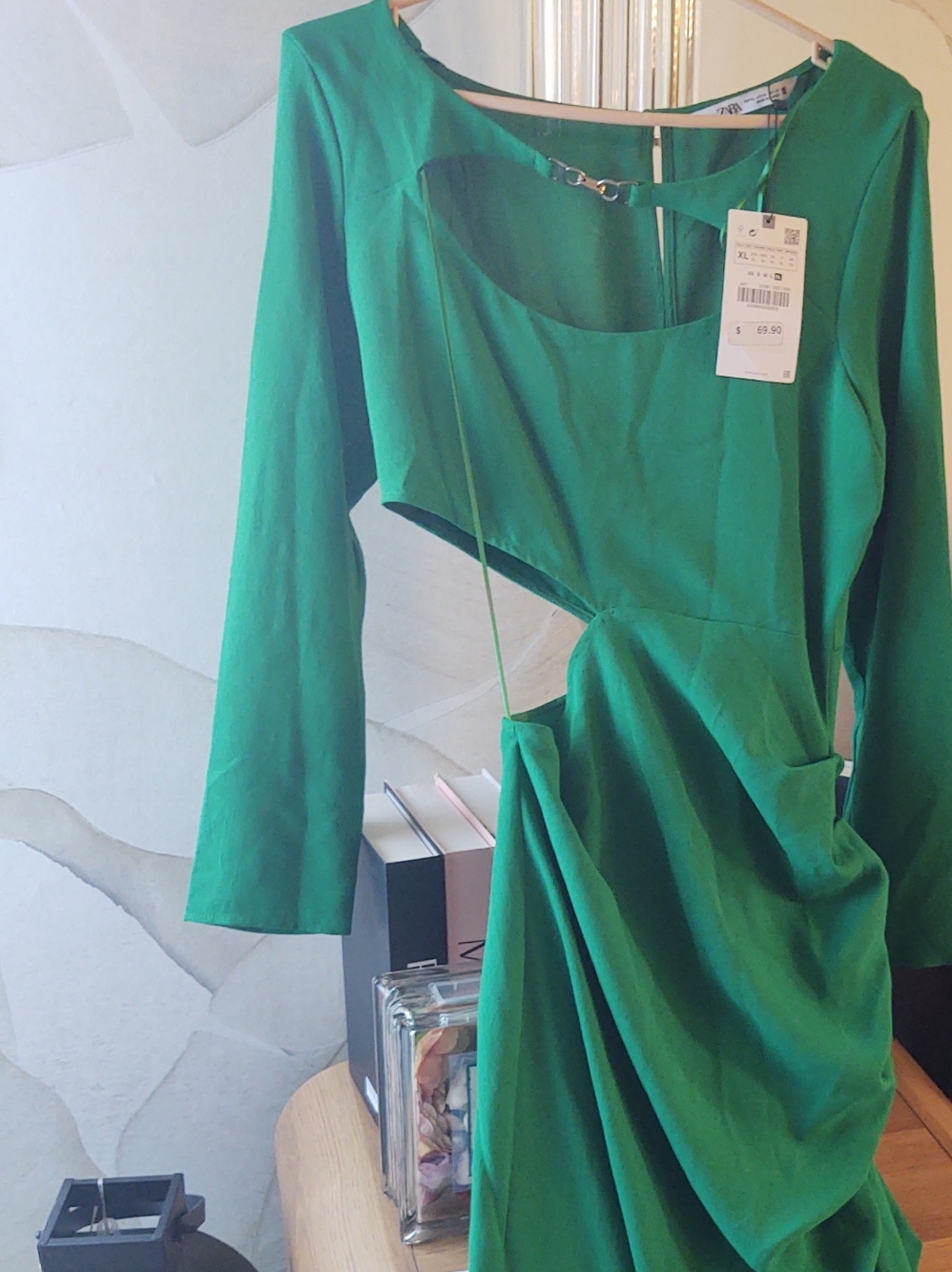 Zara Green Cut Out Midi Dress XL